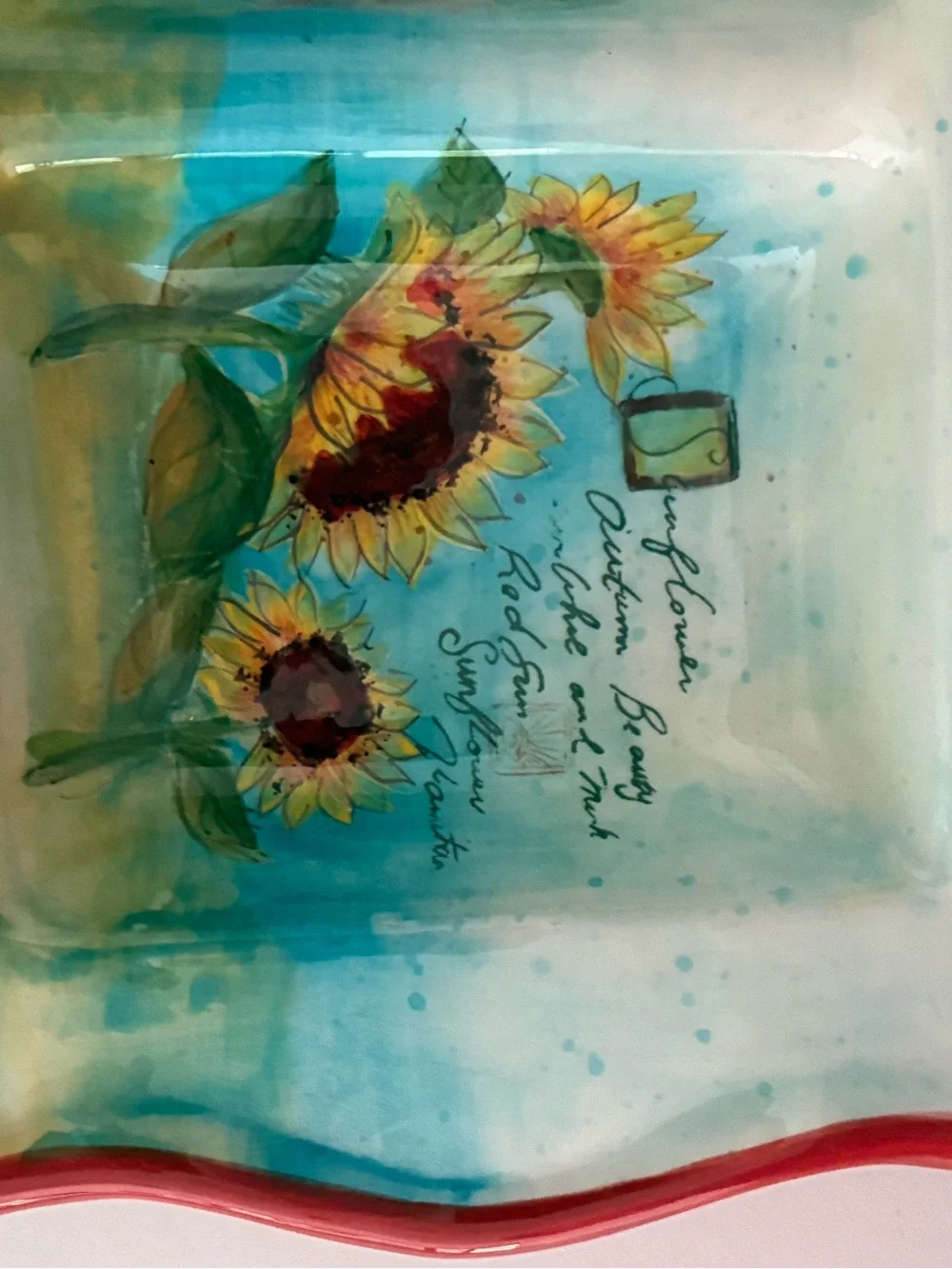 Susan Winget Certified International Sunflower Ceramic Divided Serving Tray